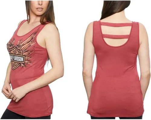 Vista 2 de Harley-Davidson - Camiseta sin mangas con cuello redondo adornado con cenizas de hierro para mujer