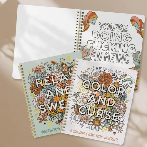 Vista 5 de Hermoso juego de 2 libros para colorear para la relajación de adultos