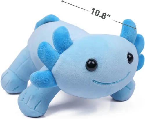 Vista 2 de Axolotl - Juguete de peluche, suave y lindo ajolote de 10.8 pulgadas, almohada de felpa de algodón de peluche Kawaii Salamandra Animal para niños