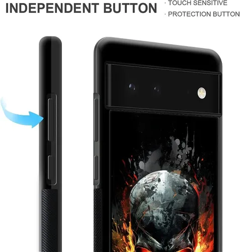 Vista 1836 de Compatible con Google Pixel 4A 5G Mobile Case Creative Acrylic Panel trasero Silicona Protección Grip especialmente diseñado para Google Pixel 4A 5G