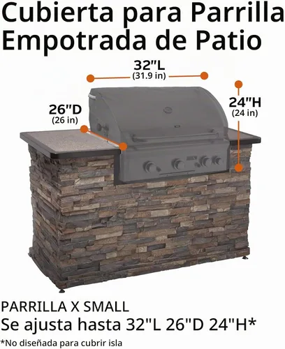 Vista 4 de Classic Accessories - Cubierta Ravenna para parrillas amuradas. 55-326-365101-EC, XS, Marrón topo