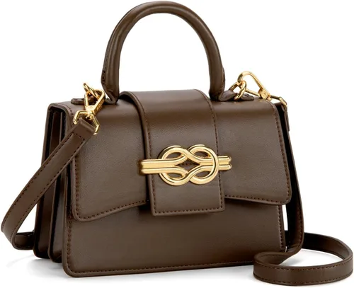 Vista 15 de Milan Chiva Monederos pequeños con asa superior para mujer, mini bolso cruzado, elegante bolso cuadrado