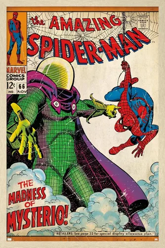 Vista 7 de Marvel Comics Spider-Man - Póster de pared Amazing Spider-Man #66, 22.4 pulgadas de largo x 14.7 pulgadas de ancho, versión enmarcada de madera