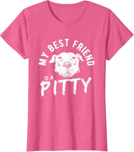 Vista 69 de My Best Friend Is A Pitty Pitties Pitbull - Camiseta Negro