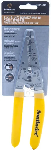 Vista 2 de Southwire Pelacables para Romex de 10/2 y 12/2 NM - Herramienta eléctrica multiusos - Cuchillas de acero inoxidable - Corte limpio - Tijeras
