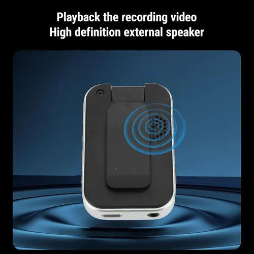 Vista 4 de Reproductor de MP3 Bluetooth, reproductor de música con cámara digital FHD 720P, pantalla táctil de 2 pulgadas, lente giratoria 180, clip