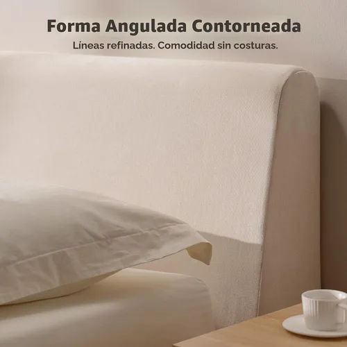 Vista 7 de RECCI AirFrame - Base de cama tamaño King con cabecera ergonómica acolchada de espuma en ángulo, marco de cama de plataforma de diseño minimalista