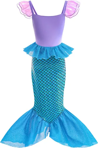 Vista 3 de Avady Disfraz de princesa para niñas, disfraz de princesa con accesorios