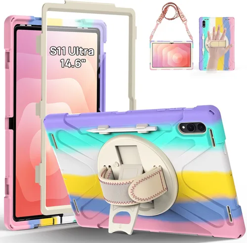 Vista 25 de Gerutek Funda para Samsung Galaxy Tab S6 Lite de 10.4 pulgadas 2024/2022/2020, funda protectora de cuerpo completo con protector de pantalla