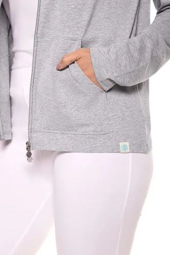 Vista 22 de Sudadera con capucha para la costa, de Coolibar, para mujer, UPF 50+, protege del sol