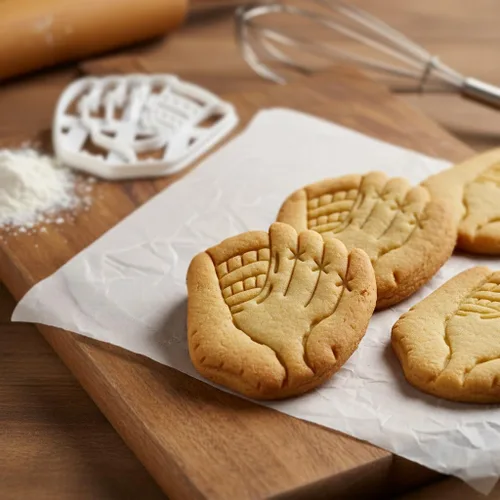 Vista 6 de Juego de 3 cortadores de galletas de sóftbol (diseños: murciélago, guante y bola), 3 piezas - Bakerlogy