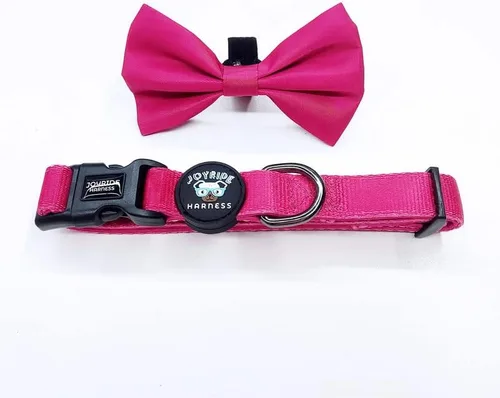 Vista 5 de Joyride Harness Collar de perro con pajarita extraíble, ajustable y transpirable para todas las razas de perros, anillo en D fuerte y hebilla Negro