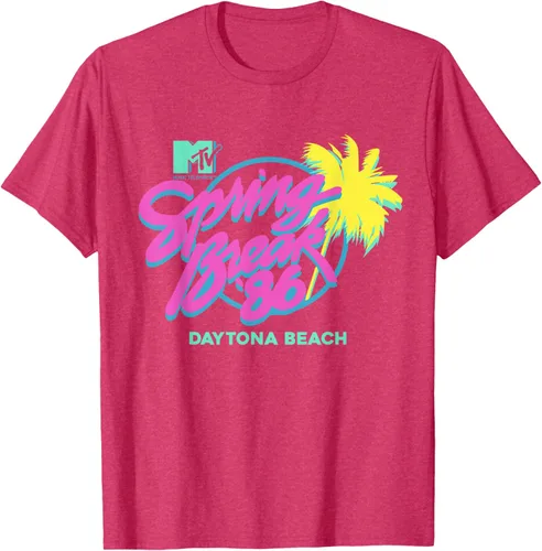 Vista 27 de MTV Camiseta de cuello redondo de ajuste clásico - Spring Break Daytona Beach, negro, adulto, manga corta, algodón y poliéster