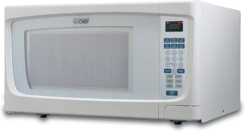 Vista 10 de Microondas Commercial Chef 1,3 pies cúbicos con 10 niveles de potencia, microondas con cerradura de puerta de tira, microondas de encimera de 1000W