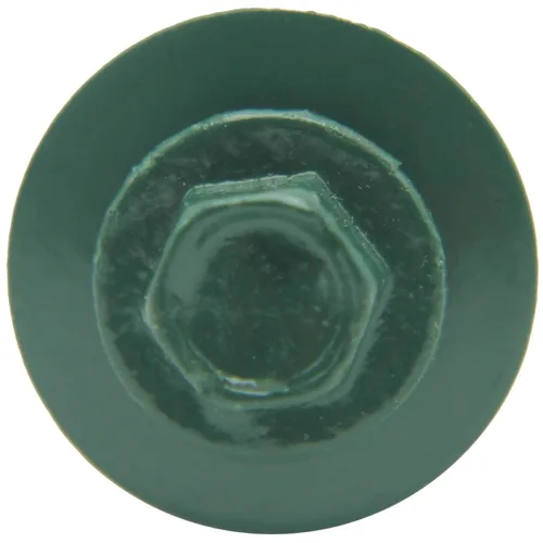 Vista 126 de 12 tornillos para techos de metal gris ABC de 1-1/2 pulgadas, cabezal de arandela hexagonal, arranque automático/roscado, arandela EPDM. 1 bolsa