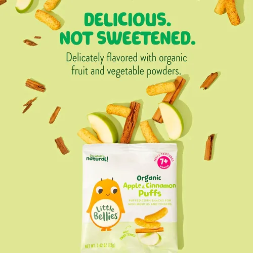 Vista 6 de Little Bellies Bocadillo orgánico de manzana y canela para bebés (paquete de 18 paquetes individuales de 0.42 onzas)