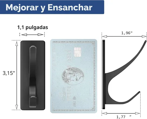 Vista 3 de Ganchos autoadhesivos para colgar: gancho de pared de acero inoxidable resistente para toallas, mochilas, sombreros, baño, recámara, puerta, gancho