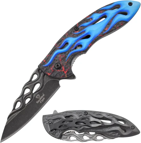 Vista 2 de Snake Eye Tactical Cuchillo plegable de bolsillo con mango de diseño suave y hermoso para todos los días (C5)