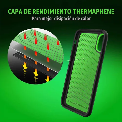 Vista 2 de Razer Arctech Pro Funda para iPhone Xs / iPhone Xs: termafena y refrigeración de rendimiento de ventilación, compatible con carga inalámbrica Mate