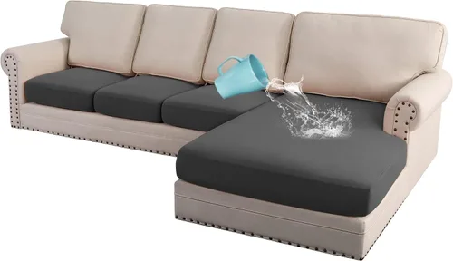 Vista 23 de H.VERSAILTEX Fundas elásticas para sillones, fundas de cojín de sofá, fundas elásticas 100% impermeables, con tela gruesa de doble forro polar