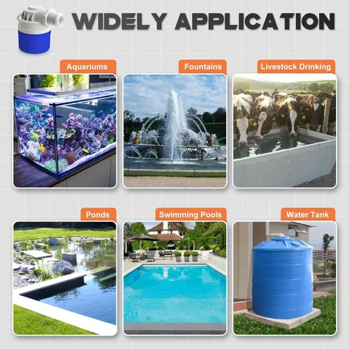 Vista 7 de Válvula de flotador de agua de 1" para tanque de agua, canales de agua, estanque, piscina, ganado 1 pulgada entrada lateral gran flujo automático