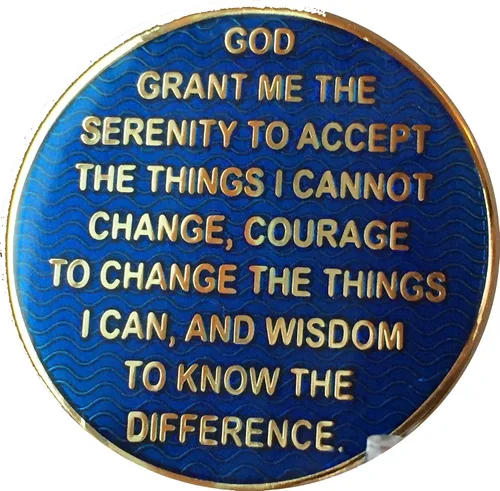 Vista 4 de RecoveryChip 1 año AA Medallion Reflex Blue Gold Plated Chip