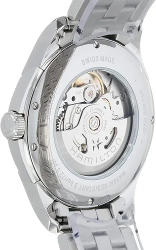 Vista 4 de Hamilton Jazzmaster Viewmatic Reloj automático suizo de 1.575in, esfera azul, pulsera de acero inoxidable plateado (modelo H32515145), Azul
