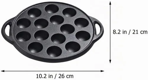 Vista 8 de Cabilock Mini moldes para tartas de hierro fundido Caracol Escargot Plate 15 agujeros de compartimiento molde negro para panqueques
