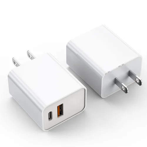 Vista 11 de Bloque de carga para iPhone 16/15, bloque de carga USB C [paquete de 2] 20 W de doble puerto PD rápido USB C adaptador de cargador de pared USB A
