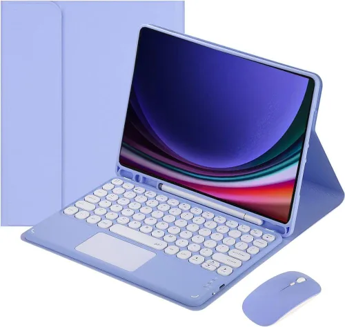 Vista 6 de Funda de teclado para Samsung Galaxy Tab A8 de 10.5 pulgadas 2022 - Trackpad multitáctil, funda desmontable con teclado inalámbrico para tableta