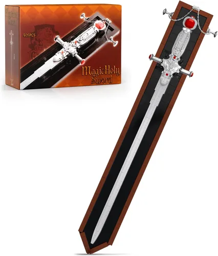 Vista 7 de HIGH GODO Demon Anime Sword Building Set, Kit de Bloques de Hacha y Martillo Meteoro de 43 Pulgadas, Set de Bloques de Construcción de Armas