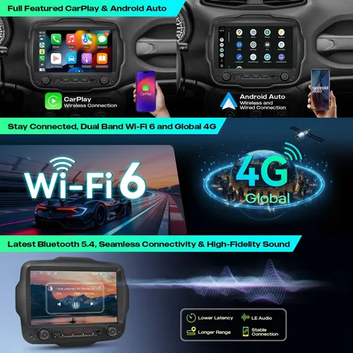 Vista 6 de XTRONS Estéreo de coche Android 15 de 9 pulgadas para Jeep Renegade 2015