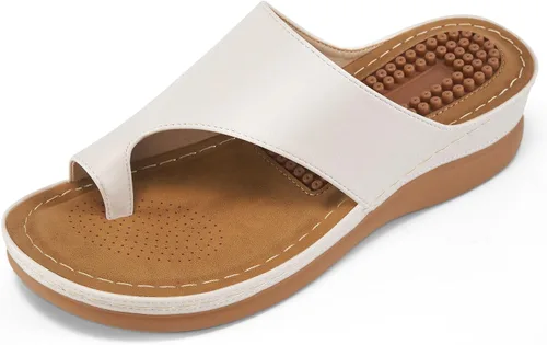 Vista 12 de Sandalias ortopédicas de cuña para mujer: cómodas y elegantes sandalias de verano para mujer, cómodas y casuales para caminar con plataforma