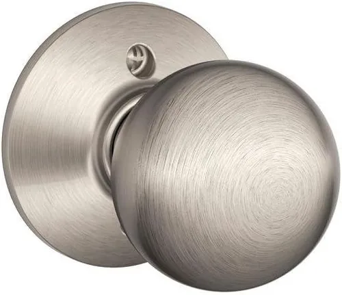 Vista 8 de Schlage F51A ORB 605 - Pomo de órbita con cerradura de entrada con llave, latón brillante Keyed entry door knob with turn-button lock, Easy to