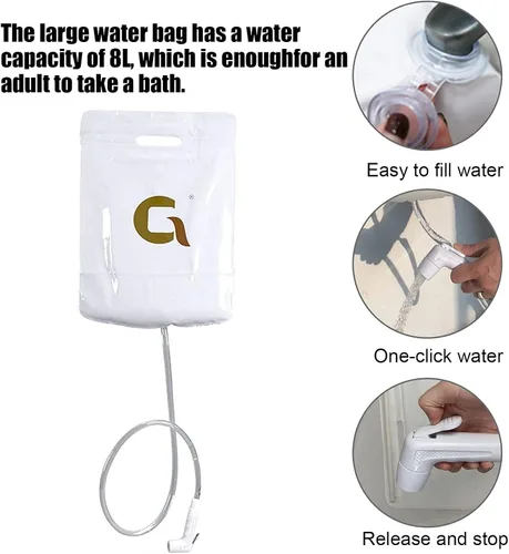 Vista 3 de Bañera inflable y champú, bañera de PVC para adultos, kit de ducha inflable con bomba de aire eléctrica y bolsa de agua para embarazadas, ancianos
