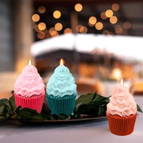 Vista 5 de Moldes de silicona para cupcakes de helado 3D para hacer velas molde de jabón de magdalena Moldes de vela de silicona en forma de helado