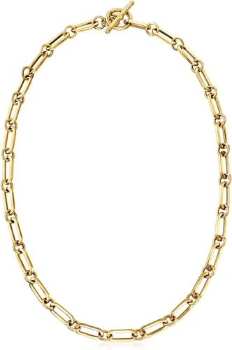 Vista 3 de Ross-Simons Italian 18kt Gold Over Sterling Paper Clip Link Necklace