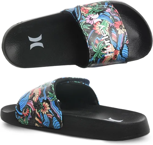 Vista 16 de Hurley Naia - Sandalias de deslizar para niñas y niños, pantuflas de puesta fácil con correa ajustable, sandalias para niños