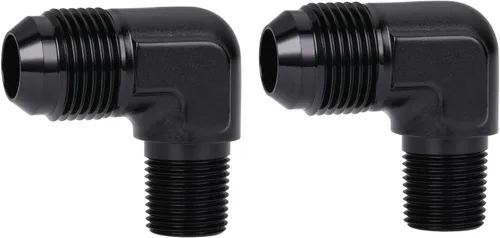Vista 9 de 3AN macho Flare a 1/4 NPT tubo macho 90 grados codo adaptador unión aluminio negro
