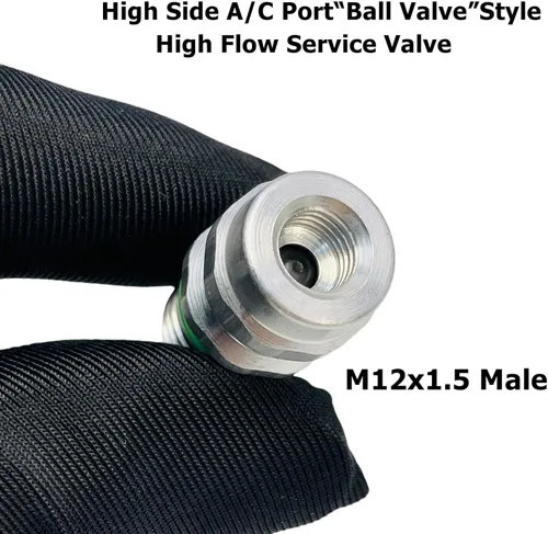 Vista 3 de Kit de núcleo de válvula de aire acondicionado Tapa y válvula de servicio AC R12 R134a Junta de teflón Refrigeración A/C Servicio de aire Kits