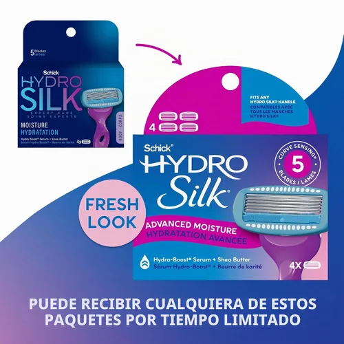 Vista 2 de Schick Hydro Silk - Recambios de cuchillas hidratantes para mujer con colgador de ducha, 4