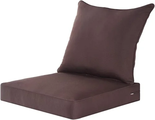 Vista 23 de QILLOWAY Juego de cojines de poliéster para sillas de exterior, cojines de exterior para muebles de patio, todo tipo de clima. Gris carbón/negro