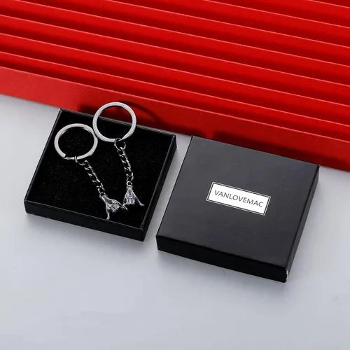 Vista 6 de VANLOVEMAC Pinky Promise - Regalo para parejas, regalos a juego para parejas, regalos para novio, novia, mejor amigo, él y ella