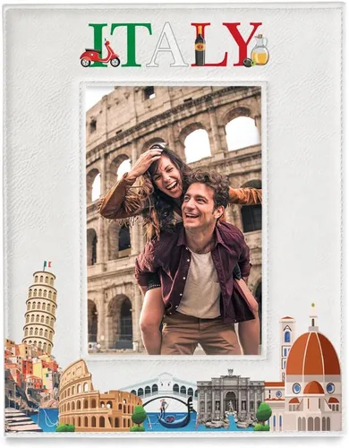 Vista 7 de KATE POSH Marco de fotos Italia, vacaciones familiares en Italia, regalo de boda, regalo de luna de miel (5 x 7 - horizontal)