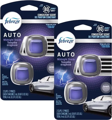 Vista 31 de Febreze AUTO - Clip de ventilación aromatizante para automóvil Ember, 0.07 onzas. Clip de ventilación para automóvil, paquete de 2 (EMBER)
