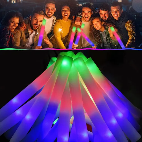 Vista 12 de LifBetter Varitas de brillo a granel – 20 varillas de espuma LED brillantes con tres modos de luz intermitente para fiestas DJ, para festivales