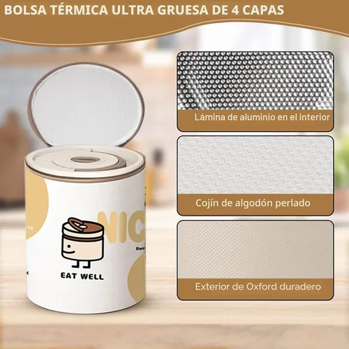 Vista 5 de Bento Box - Lonchera redonda apilable para mujeres (15.2 fl oz y 20.3 fl oz) con bolsa de transporte aislada, insertos extraíbles de acero