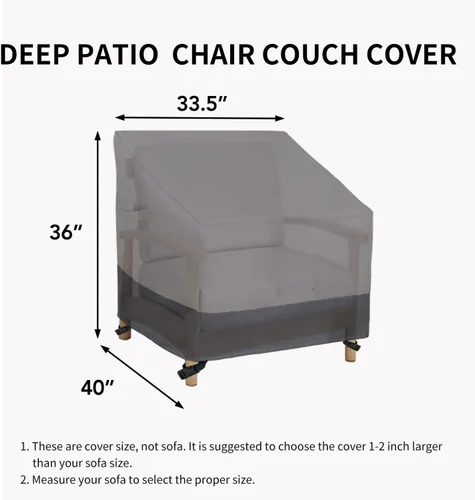 Vista 6 de Easy-Going Funda para silla de exterior, impermeable, resistente al viento, funda para silla de patio, funda para muebles de exterior