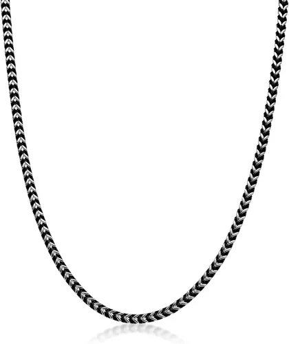 Vista 3 de Metro Jewelry Juego de collar y pulsera de cadena de cola de zorro gruesa de 22 a 24 pulgadas de largo para hombres en acero inoxidable con oro