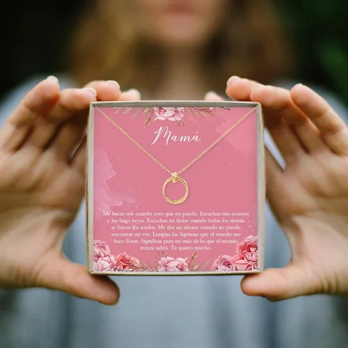 Vista 7 de Dear Ava Necklace Gift For Women and Girls - Adjustable Modern Jewelry Pendant Love Gifting Idea for Her with Heartfelt Card - Long Distance Gifts